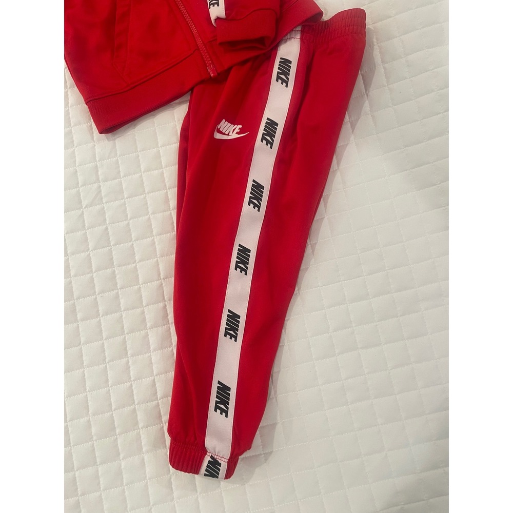 Nike Tracksuit Set Red White Logo Tape Infant Baby 24M Outfit - Picture 3 of 7